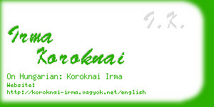 irma koroknai business card